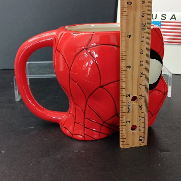 Marvel Spiderman Face 3D Ceramic Mug, 20 oz, Red, V. Good, No Chips 2015 CN - Picture 5 of 12